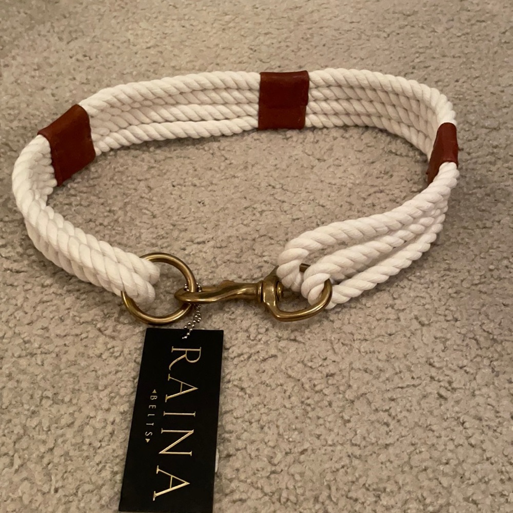 White and brown rope belt